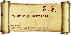 Polányi Henriett névjegykártya