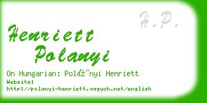 henriett polanyi business card